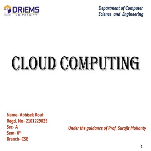 cloud computing for Computer Science Engineering Students