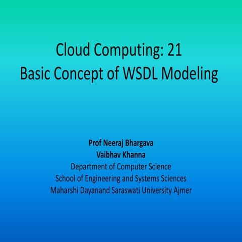 Cloud computing 21 concept of wsdl modeling