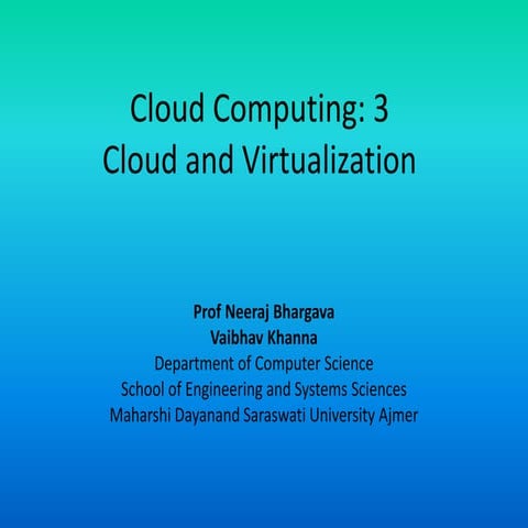 Cloud computing 3 cloud and virtualisation
