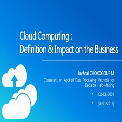 Cloud computing and impact on the business