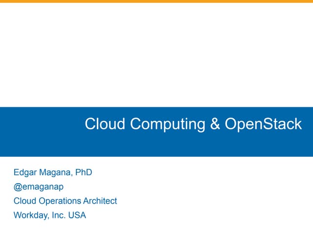 Cloud computing and OpenStack
