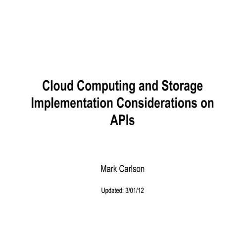Cloud computing and storage