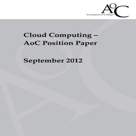 Cloud Computing AoC Position Paper