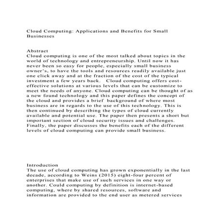 Cloud computing essay | PDF