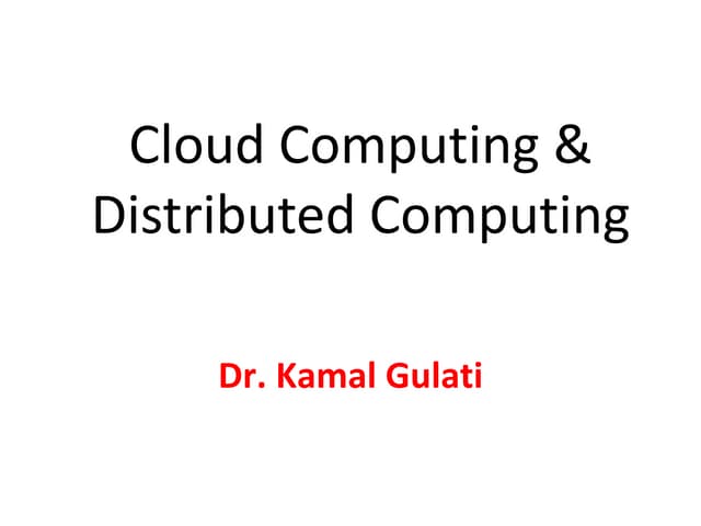 Cloud Computing & Distributed Computing