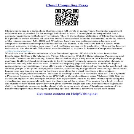Cloud Computing Essay