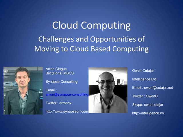 Cloud Computing - Challenges & Opportunities