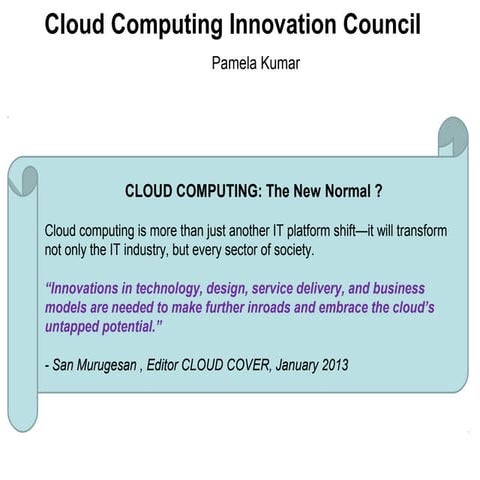 Cloud computing innovation council - Overview