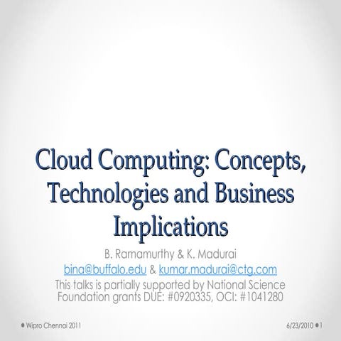 Cloud Computing concepts and technologies