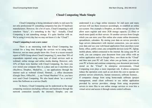 Cloud computing made simple