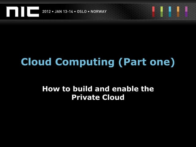 Cloud computing NIC 2012
