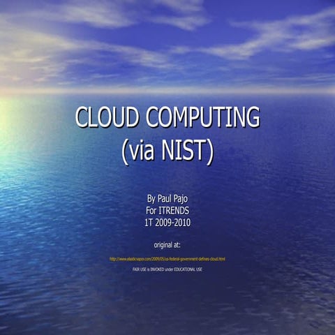 Cloud Computing Nist Paul Pajo
