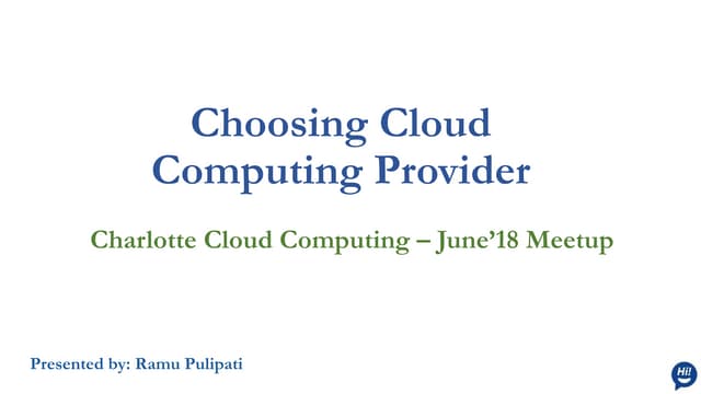 Cloud computing options