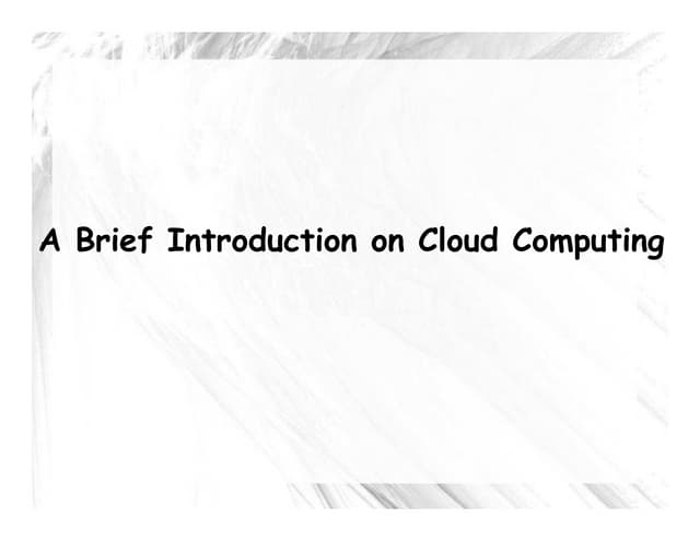 Cloud computing overview