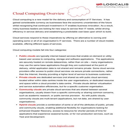 Logicalis - Cloud computing overview