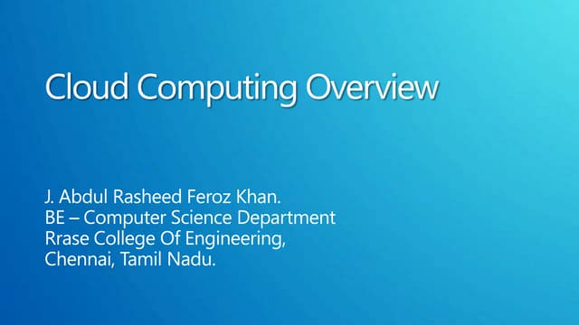 Cloud computing overview