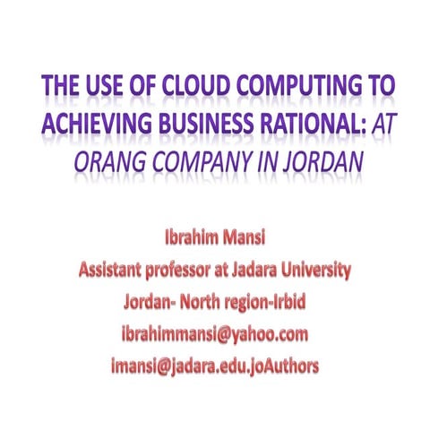 Cloud computing paper presentation | PPT