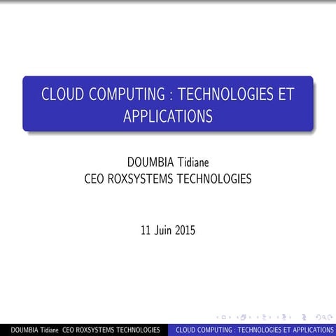 Cloud computing présenté par Doumbia tidiane