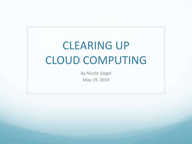 Cloud Computing Presentation_Web Tools_Nicole Siegel