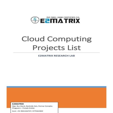 Cloud Computing Projects in Phagwara Jalandhar