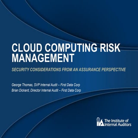Cloud Computing Risk Management (IIA Webinar)