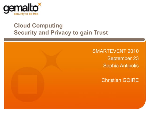 Cloud computing security and privacy christian goire