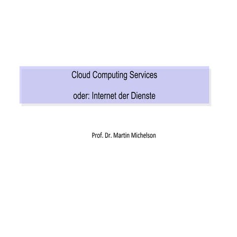 Cloud computing services