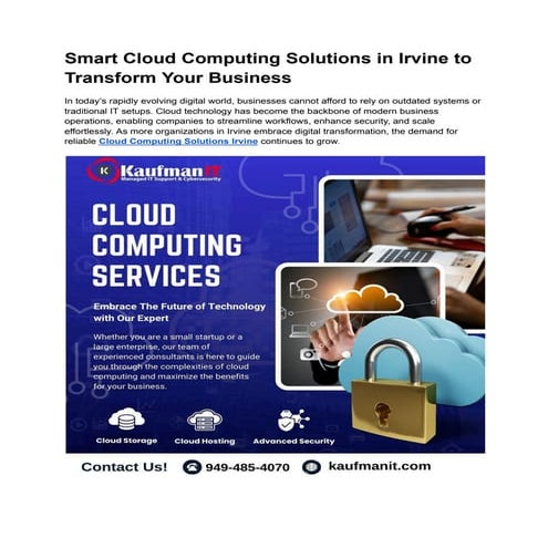 Top Cloud Computing Solutions in Irvine to Boost Performance | PDF