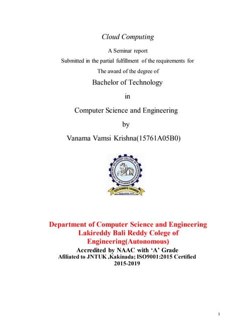 Cloud computing report