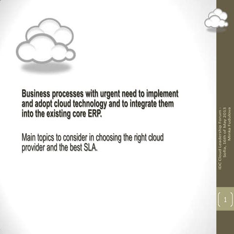 Cloud cpmputing and busness processes