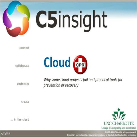 Cloud cpr   uncc cloud computing conference 2013