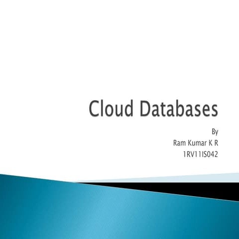 Inroduction to Cloud databases