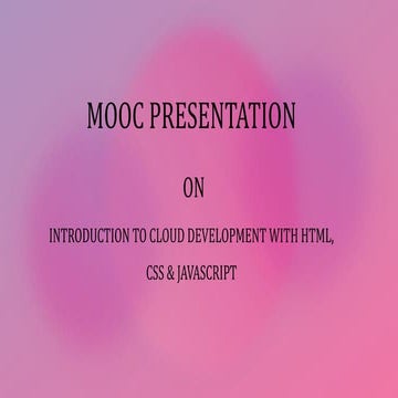 Cloud development using html css and js | PPT