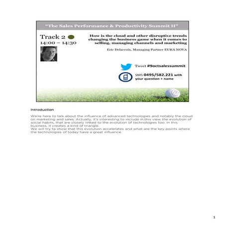 Sales Summit 2 - Minds&More - Cloud & disruptive trends