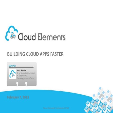Cloud elements Building Cloud Applications Faster | PPT