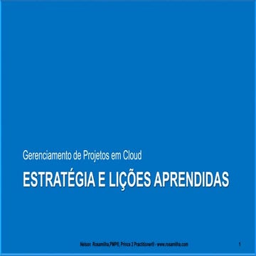 Gerenciando Implementação de Projetos de CLOUD