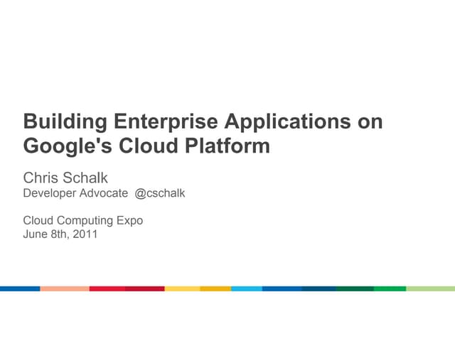 Building Enterprise Applications on Google Cloud Platform Cloud Computing Exp...