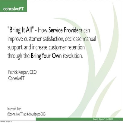 CEO Patrick Kerpan's Keynote: "Bring it All" to the Cloud