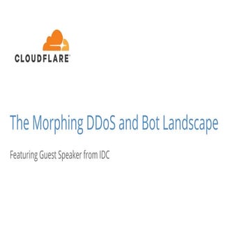 The Morphing DDoS and Bot Landscape: Featuring Guest Speaker from IDC