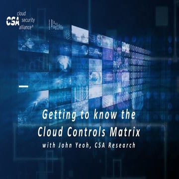 Introduction to the CSA Cloud Controls Matrix