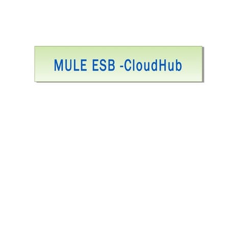 Cloud hub in mule esb