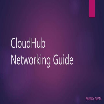 CloudHub networking guide