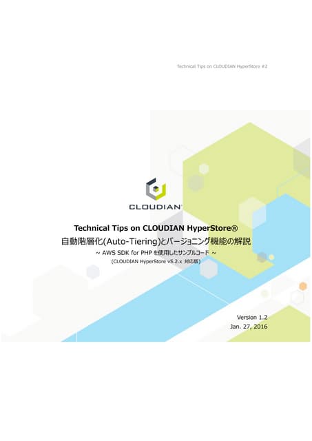 Auto tiering and Versioning of CLOUDIAN HyperStore