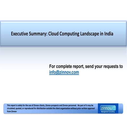 Cloud Computing Landscape in India