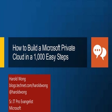 Cloud Intelligence - Build a Private Cloud in a 1,000 Easy Steps