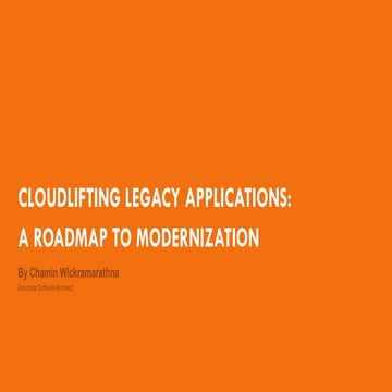 Cloud lifting Legacy Applications