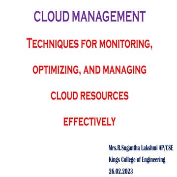 Cloud Management Mechanisms | PPTX