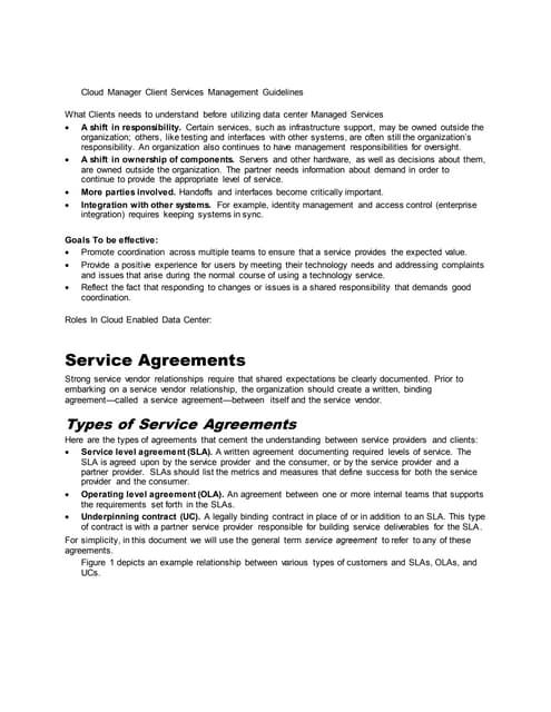 Cloud manager client provisioning guideline draft 1.0