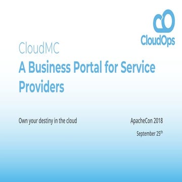 CloudMC: Building a Business Portal for Service Providers