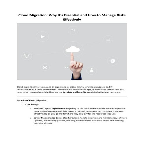 Cloud Migration: Why It’s Essential and How to Manage Risks Effectively